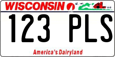 WI license plate 123PLS