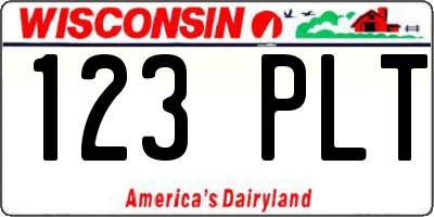 WI license plate 123PLT