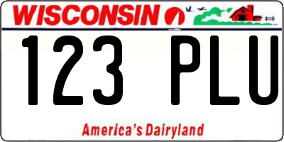 WI license plate 123PLU