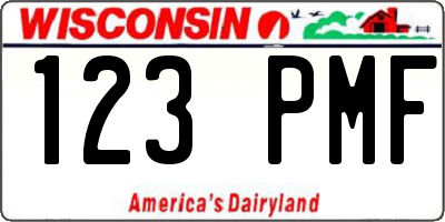 WI license plate 123PMF