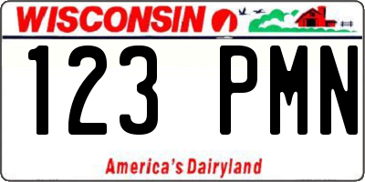 WI license plate 123PMN