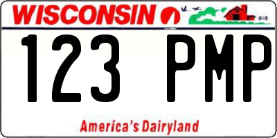 WI license plate 123PMP