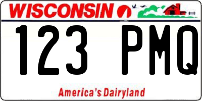 WI license plate 123PMQ