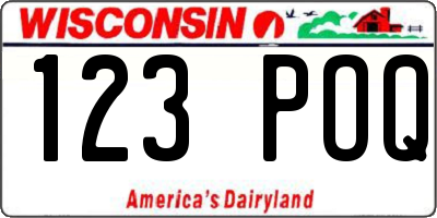 WI license plate 123POQ