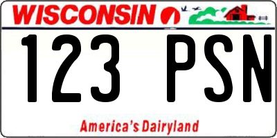 WI license plate 123PSN