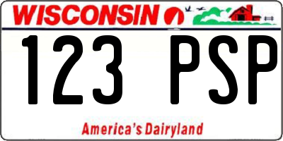 WI license plate 123PSP