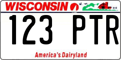 WI license plate 123PTR