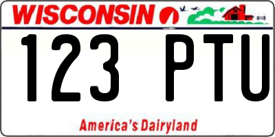 WI license plate 123PTU
