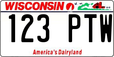 WI license plate 123PTW