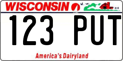 WI license plate 123PUT