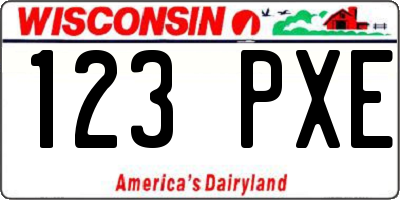 WI license plate 123PXE