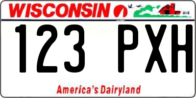 WI license plate 123PXH