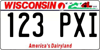 WI license plate 123PXI
