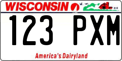 WI license plate 123PXM