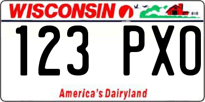 WI license plate 123PXO