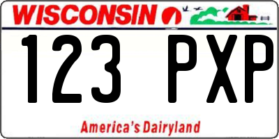 WI license plate 123PXP