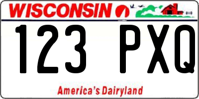 WI license plate 123PXQ