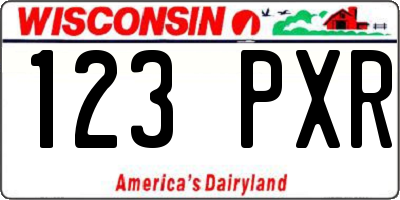 WI license plate 123PXR