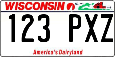 WI license plate 123PXZ