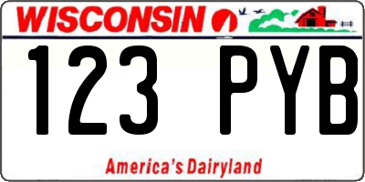 WI license plate 123PYB