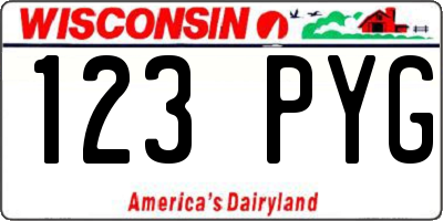 WI license plate 123PYG