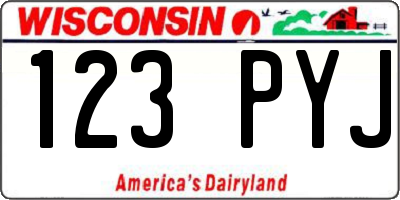 WI license plate 123PYJ