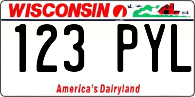 WI license plate 123PYL