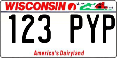 WI license plate 123PYP