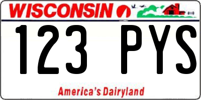 WI license plate 123PYS