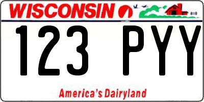 WI license plate 123PYY