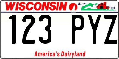 WI license plate 123PYZ