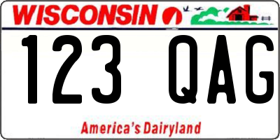 WI license plate 123QAG