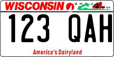 WI license plate 123QAH