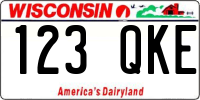 WI license plate 123QKE