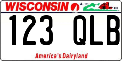 WI license plate 123QLB
