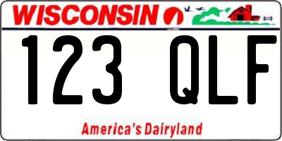WI license plate 123QLF