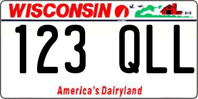 WI license plate 123QLL