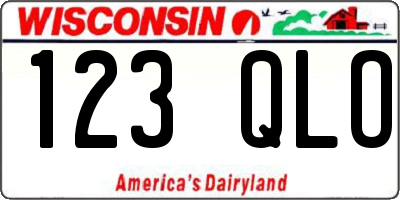 WI license plate 123QLO