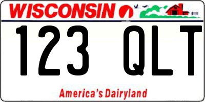 WI license plate 123QLT