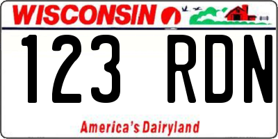 WI license plate 123RDN