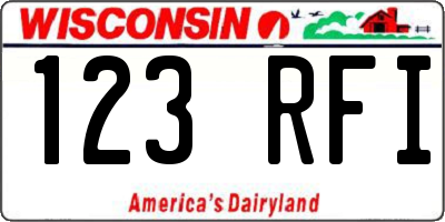WI license plate 123RFI