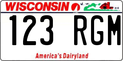 WI license plate 123RGM