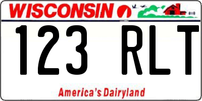 WI license plate 123RLT