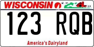 WI license plate 123RQB