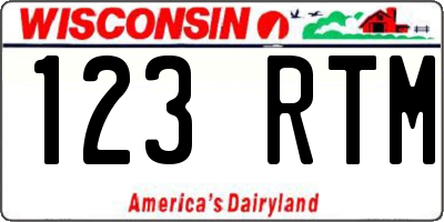 WI license plate 123RTM