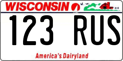 WI license plate 123RUS