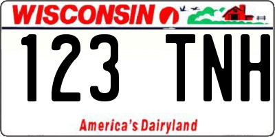 WI license plate 123TNH
