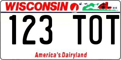WI license plate 123TOT