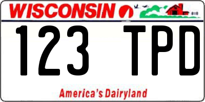 WI license plate 123TPD