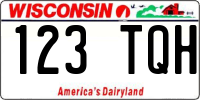 WI license plate 123TQH